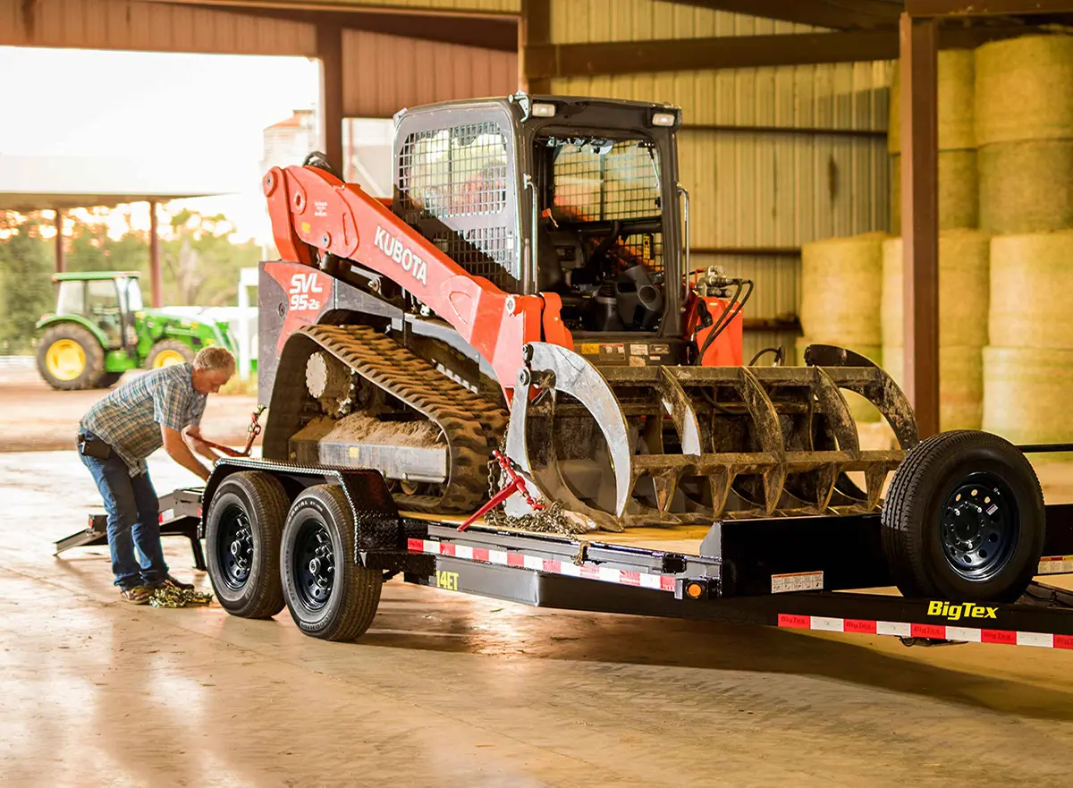 Big Tex Tilt Trailer Carrying Tractor