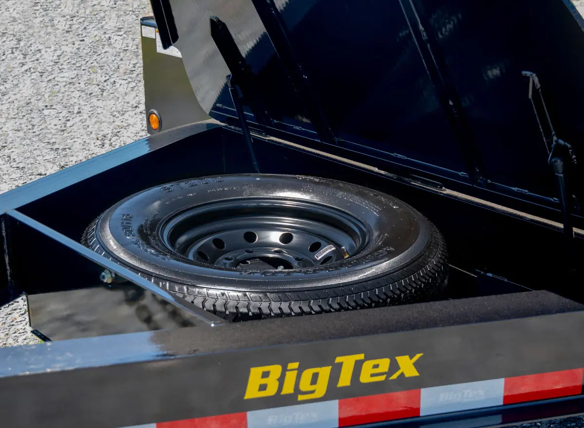 Spare tire tray on Big Tex Trailer