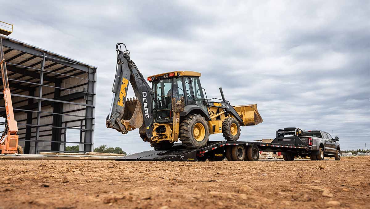 Flatbed Gooseneck Trailer on Construction Site