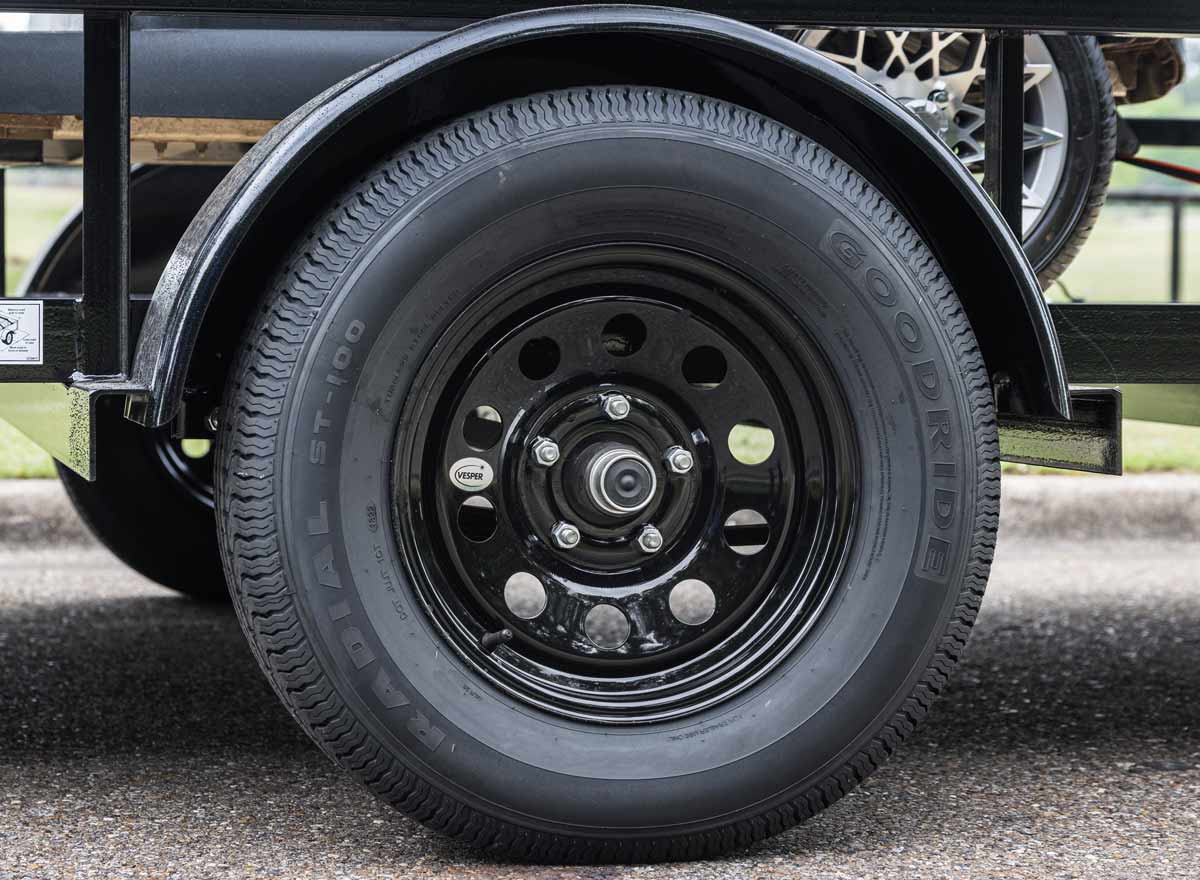 Premium Black Wheels on Trailer