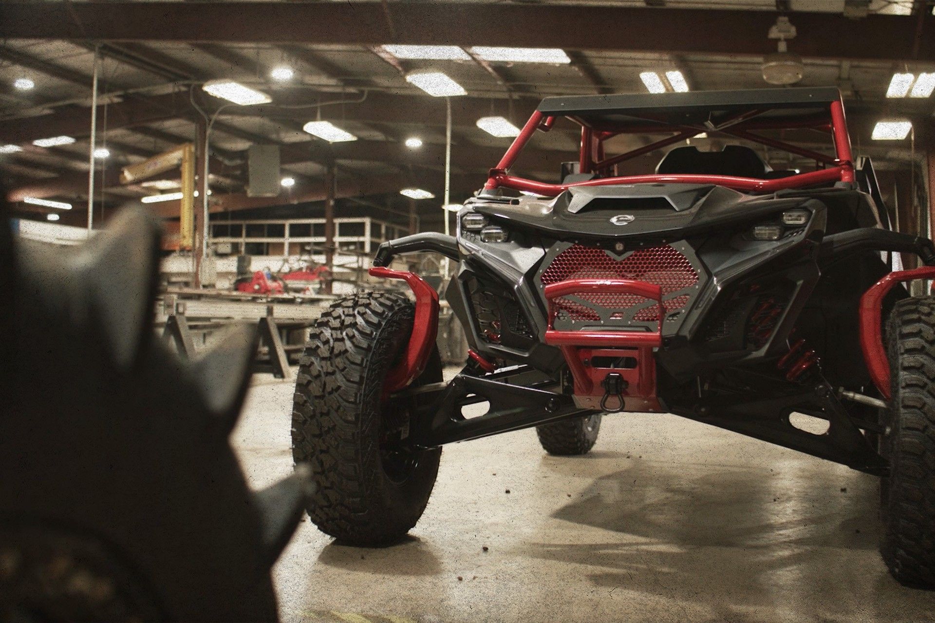 Red and black off-road vehicle